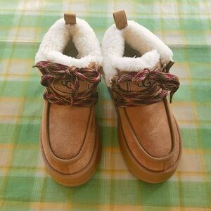 UGG Autumn Winter Platform Lace-Up Snow Boots